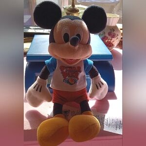 16" Mickey Mouse Plush RARE W/ Pixar Pier T-Shirt From Disneyland Parks